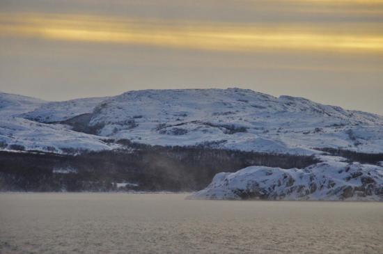 Peu avant d'arriver à Kirkenes, mer de Barents, non loin de Mourmansk en Russie.